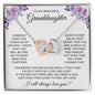 To My Beautiful Granddaughter Interlocking Hearts Necklace | Granddaughter I Love You Forever Heart Necklace