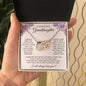 To My Beautiful Granddaughter Interlocking Hearts Necklace | Granddaughter I Love You Forever Heart Necklace