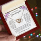 To My Beautiful Granddaughter Interlocking Hearts Necklace | Granddaughter I Love You Forever Heart Necklace