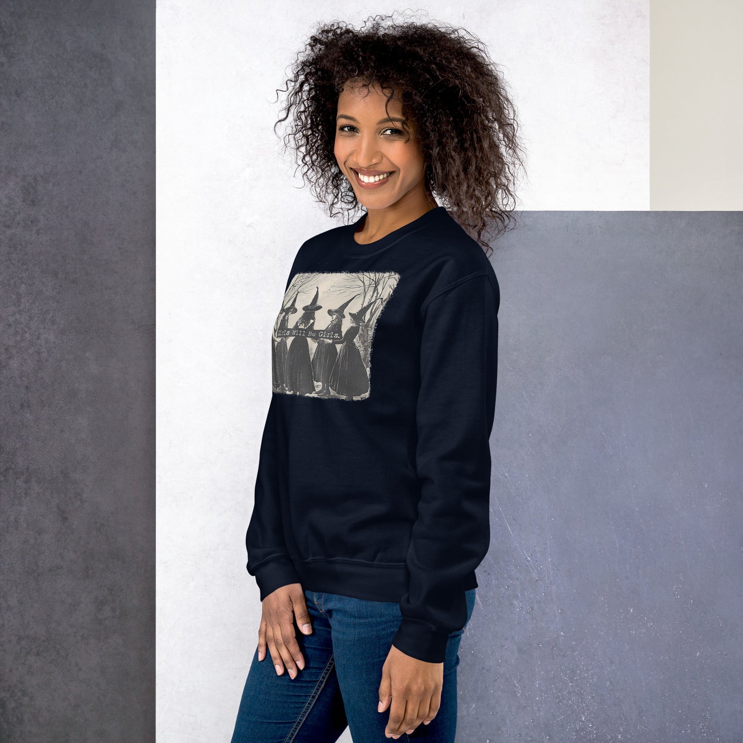 Witches Halloween Sweatshirt | Girls Will Be Girl's Halloween Sweatshirt