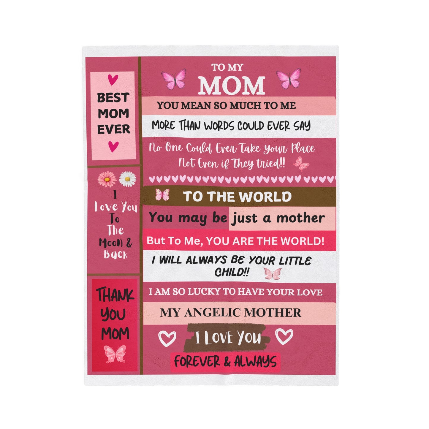 To My Mom Velveteen Plush Blanket | Mom Blanket 30 x 40