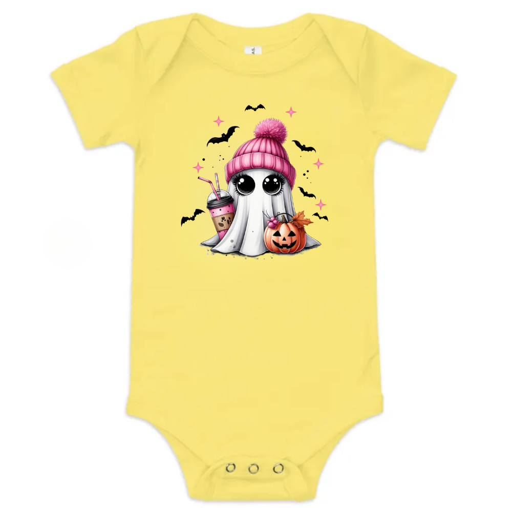 Baby Short Sleeve Cute Halloween Ghost One Piece Suit | Baby Halloween Wear