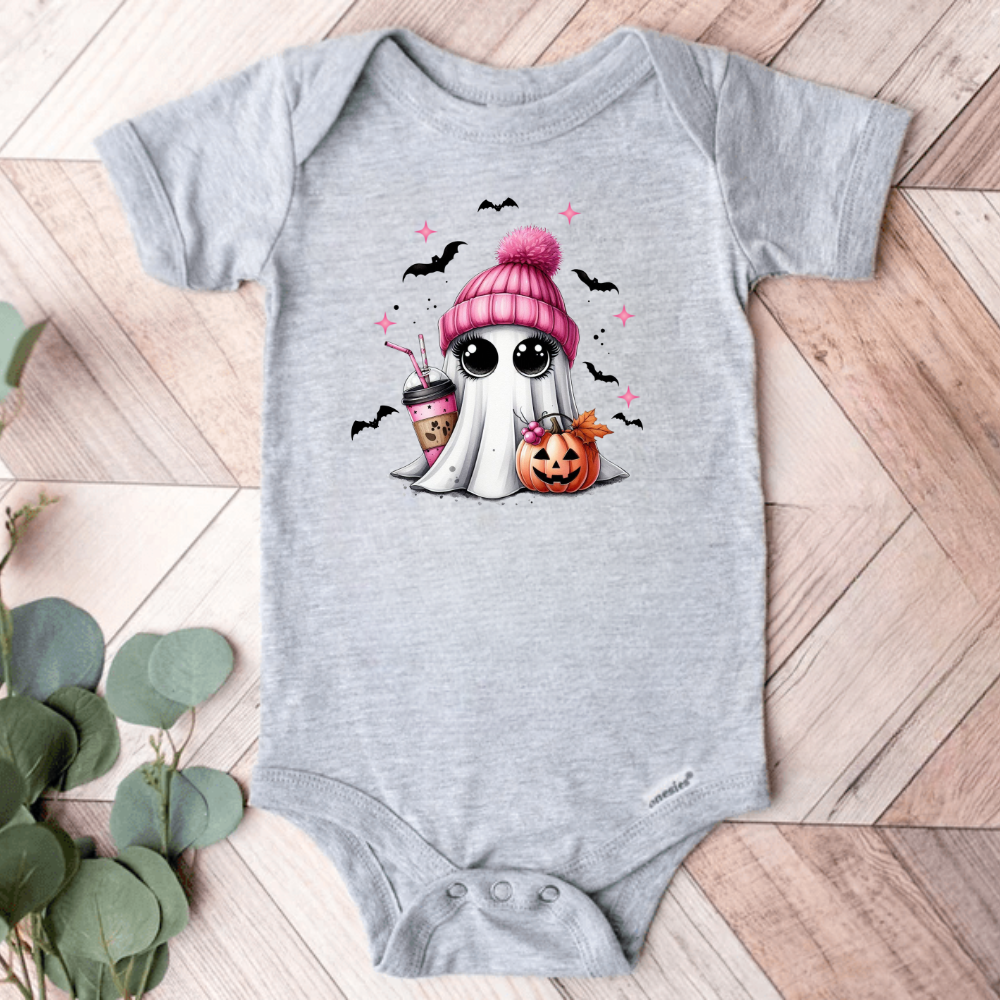 Baby Short Sleeve Cute Halloween Ghost One Piece Suit | Baby Halloween Wear