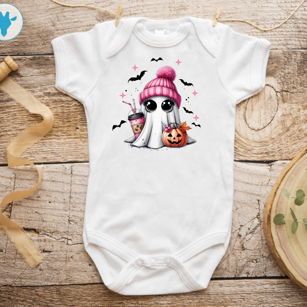 Baby Short Sleeve Cute Halloween Ghost One Piece Suit | Baby Halloween Wear