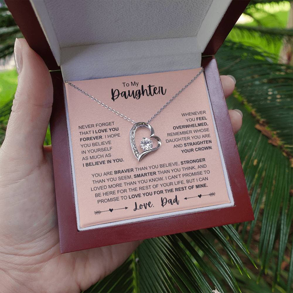 To My Daughter Forever Love Necklace From Dad | Daughter Gift From Dad I Love You Forever (G)