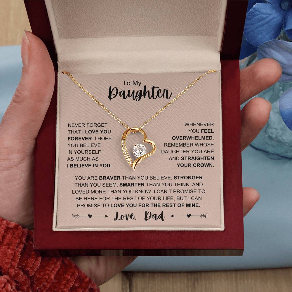 To My Daughter Forever Love Necklace From Dad | Daughter Gift From Dad I Love You Forever (G)