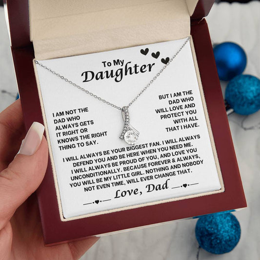 To My Daughter Alluring Beauty Necklace | To Daughter From Dad Necklace (Small Hearts)