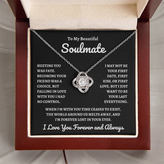 To My Beautiful Soulmate Love Knot Necklace | Soulmate I Love You Forever And Always Pendant