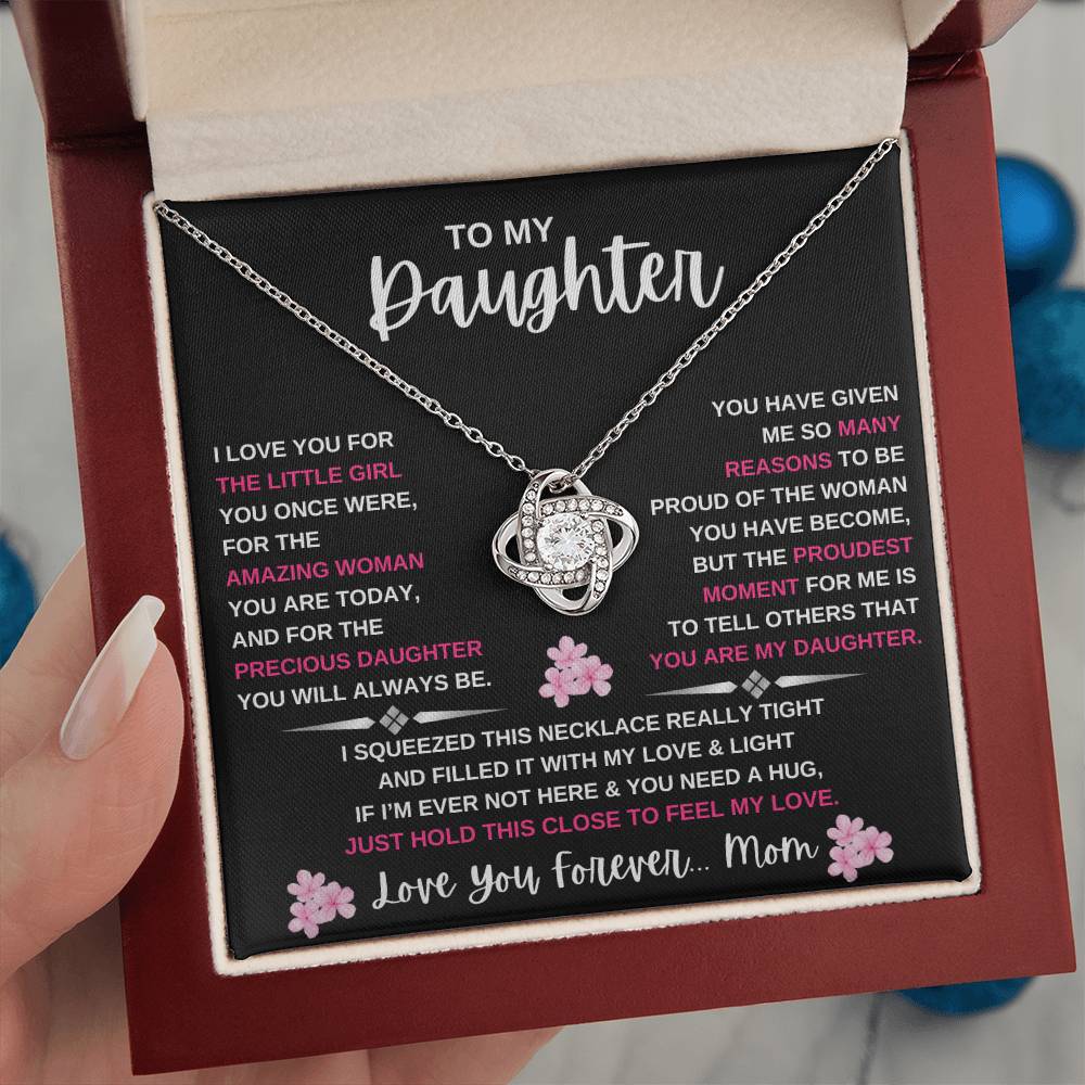 To My Daughter Love Knot Necklace | Love You Forever From Mom