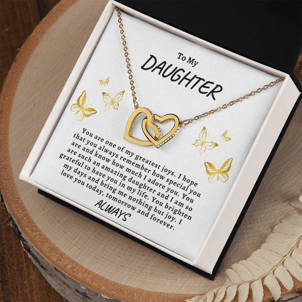 To My Daughter Interlocking Hearts Necklace | Personalized and Unique Gifts For Daughter