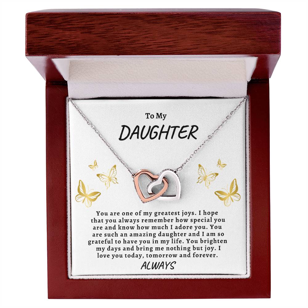 To My Daughter Interlocking Hearts Necklace | Personalized and Unique Gifts For Daughter