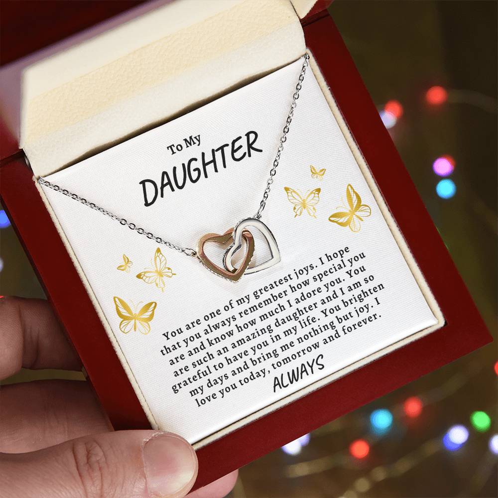 To My Daughter Interlocking Hearts Necklace | Personalized and Unique Gifts For Daughter