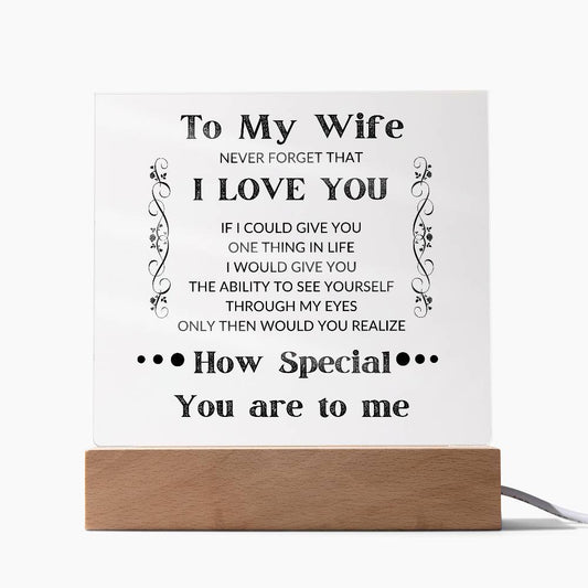 To My Wife Square Acrylic Plaque | Wife Acrylic