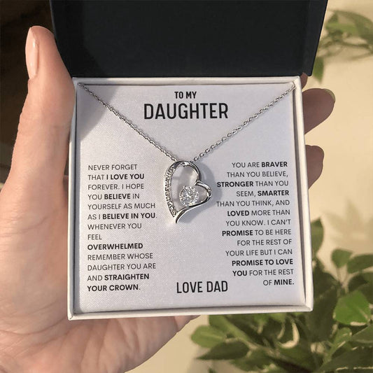 To My Daughter Forever Love Necklace | I Love You Pendant From Dad