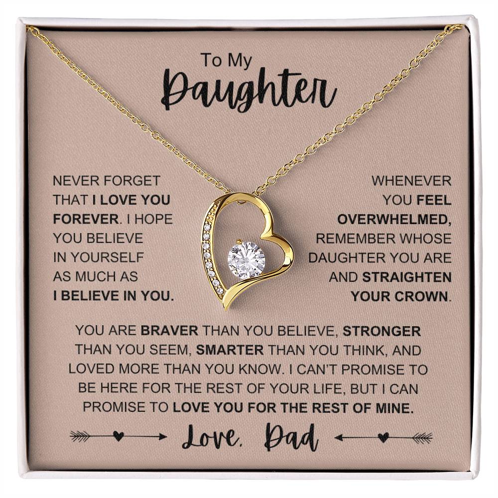 To My Daughter Forever Love Necklace From Dad | Daughter Gift From Dad I Love You Forever (G)