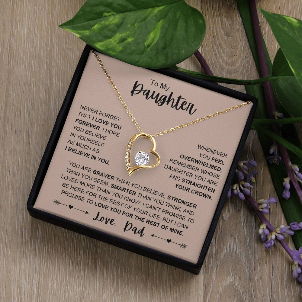 To My Daughter Forever Love Necklace From Dad | Daughter Gift From Dad I Love You Forever (G)