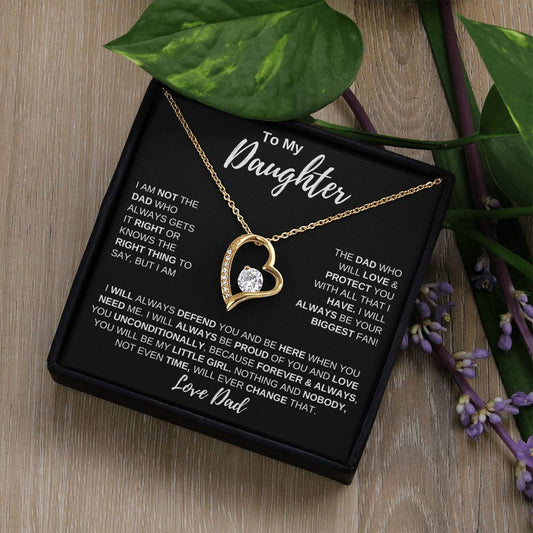 To My Daughter Forever Love Necklace | From Dad To Daughter Pendant (Love Dad)