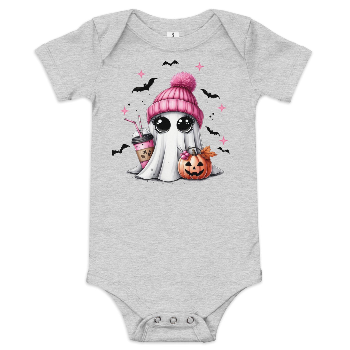 Baby Short Sleeve Cute Halloween Ghost One Piece Suit | Baby Halloween Wear