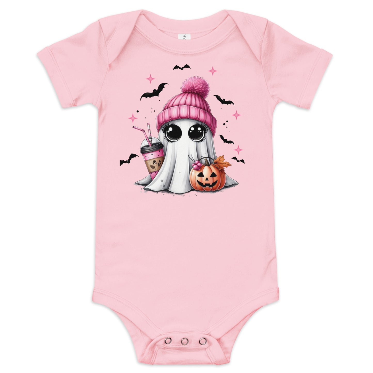 Baby Short Sleeve Cute Halloween Ghost One Piece Suit | Baby Halloween Wear