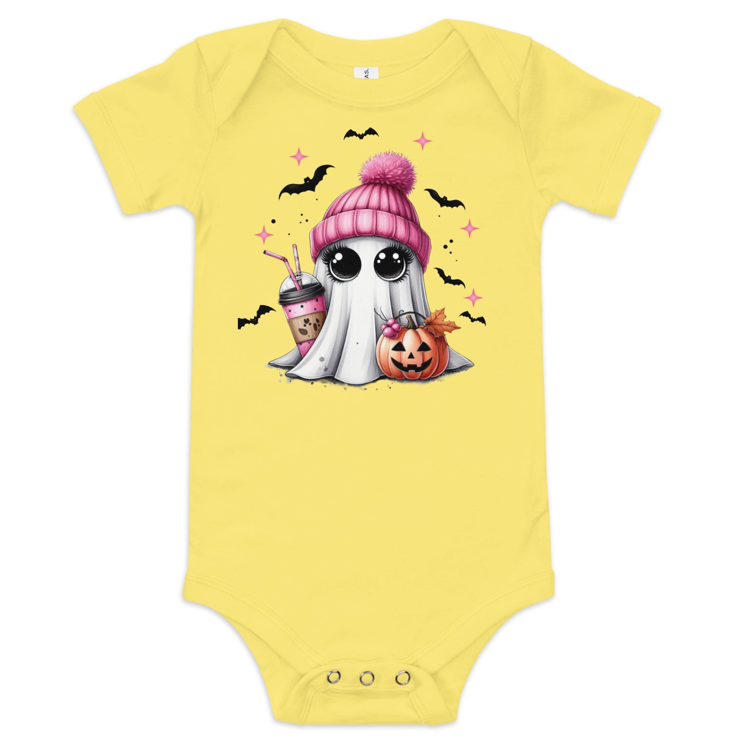 Baby Short Sleeve Cute Halloween Ghost One Piece Suit | Baby Halloween Wear