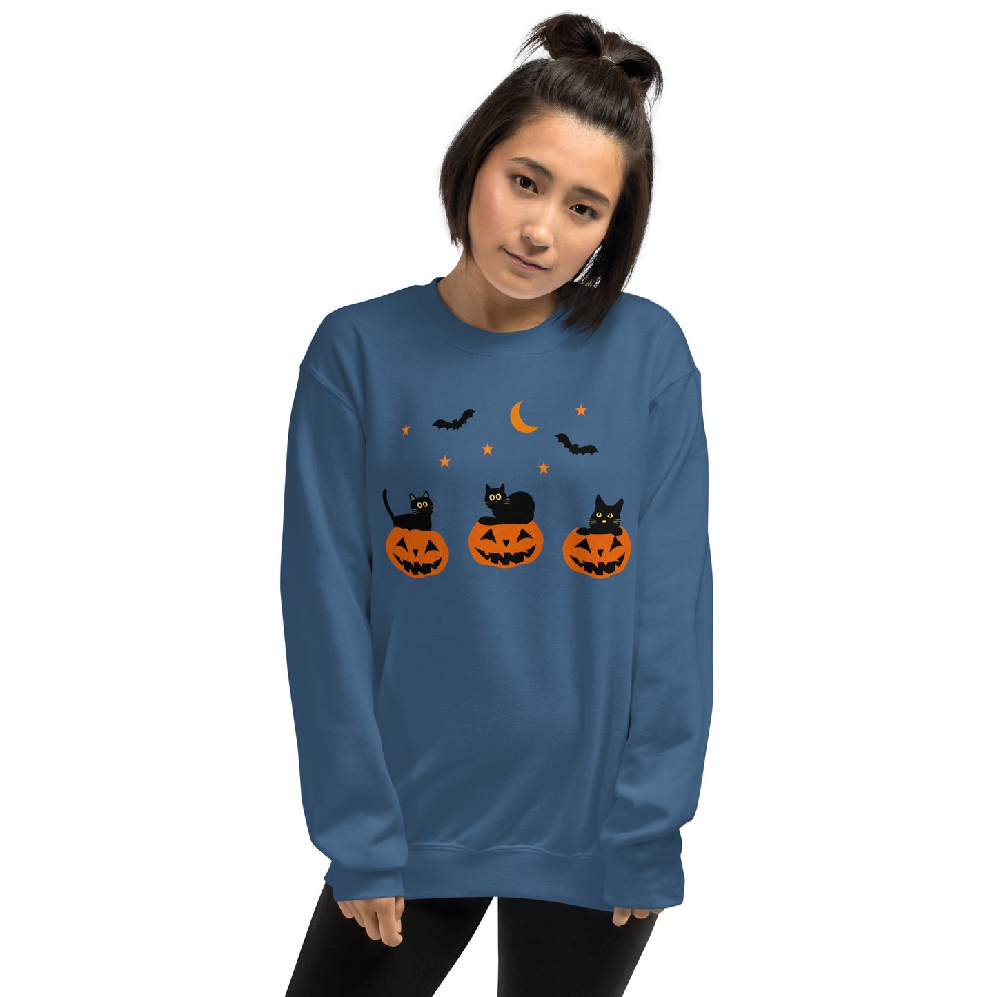 Halloween Sweatshirt for Men and Women | Personalized Halloween Sweatshirt | Cute Black Cats Halloween Theme